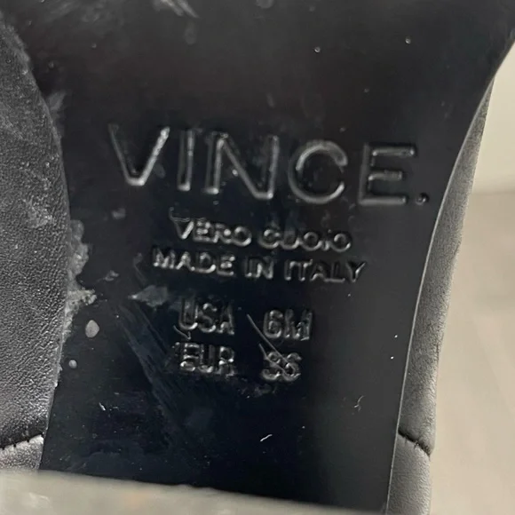 VINCE Erving Western Ankle Bootie Black Leather Stacked Heel Pointed Toe Boots 6 - Picture 12 of 16